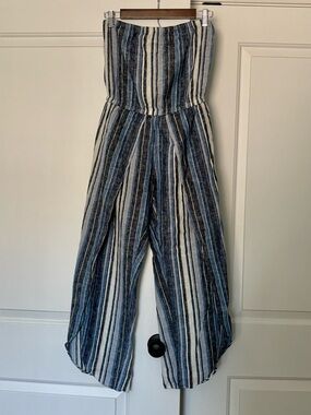 Drew Emerson Linen Strapless Jumpsuit